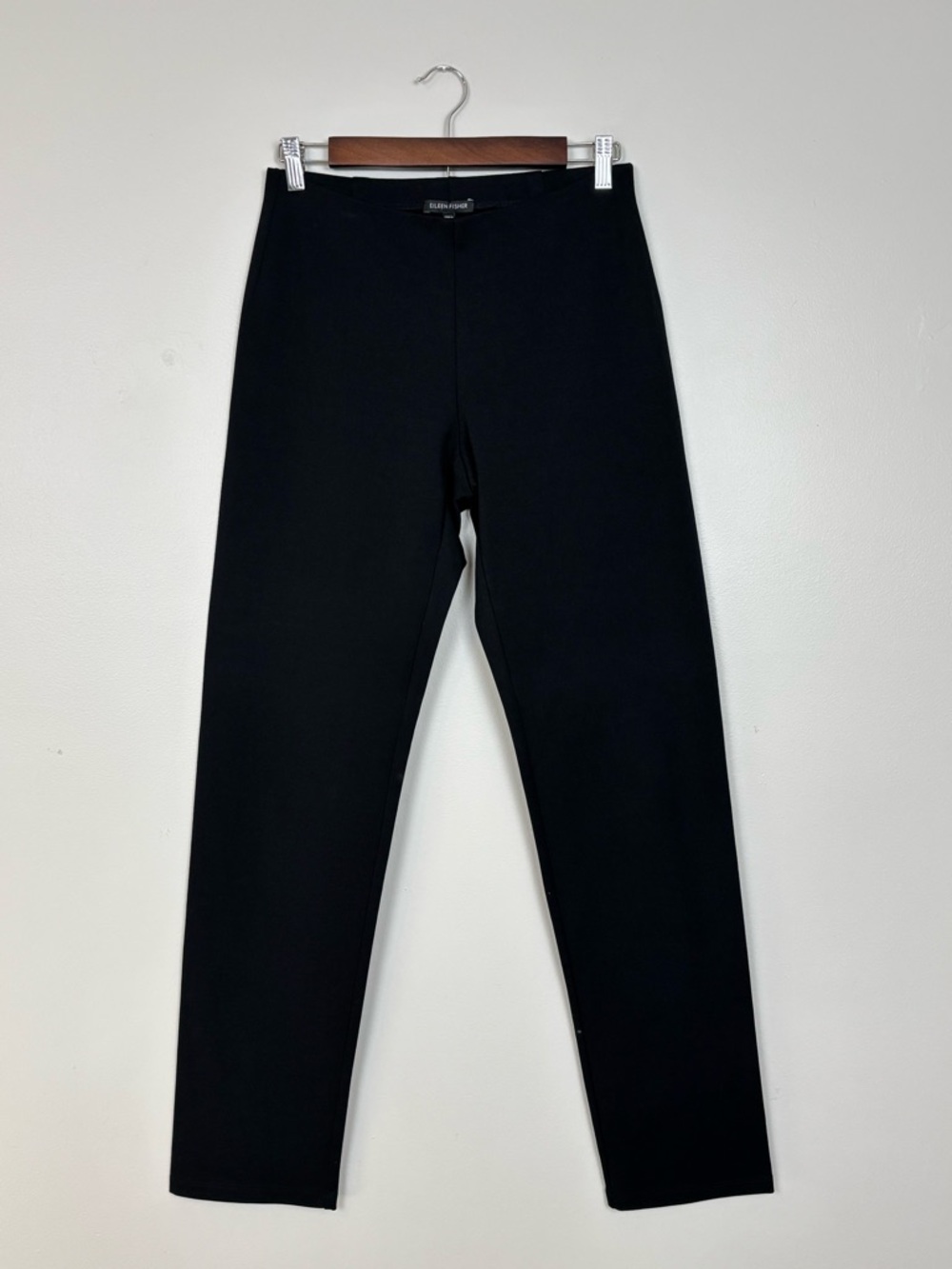 Eileen Fisher Pant Womens XS Black Slim Heavyweight Rayon Knit Career Minimalist